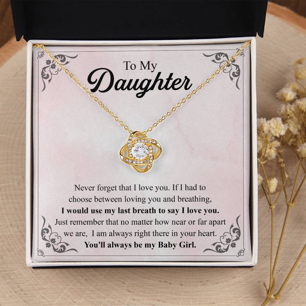 To My Daughter Necklace Gift From Mom Mothers Day Gift For Daughter From Mother Sentimental Jewelry Gifts For Daughter From Mom 3 Love Knot Necklace