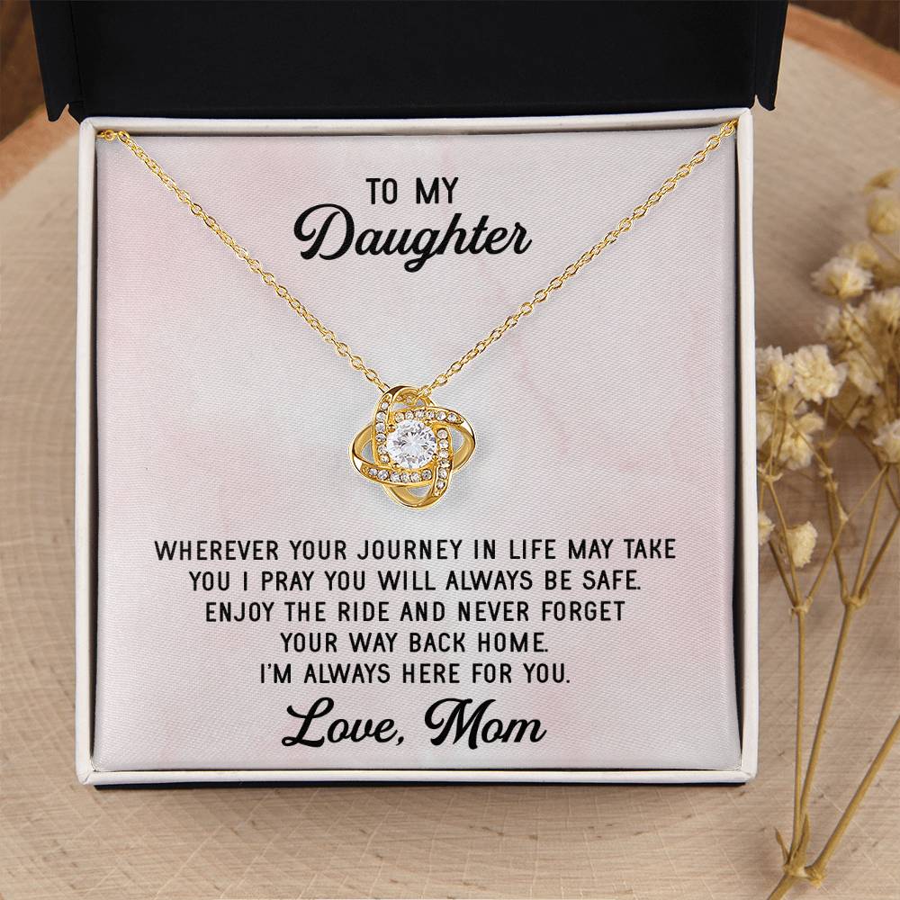 To My Daughter Necklace Gift From Mom Mothers Day Gift For Daughter From Mother Sentimental Jewelry Gifts For Daughter 2 Love Knot Necklace