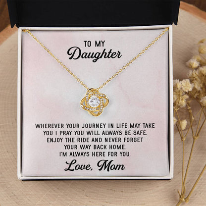 To My Daughter Necklace Gift From Mom Mothers Day Gift For Daughter From Mother Sentimental Jewelry Gifts For Daughter 2 Love Knot Necklace
