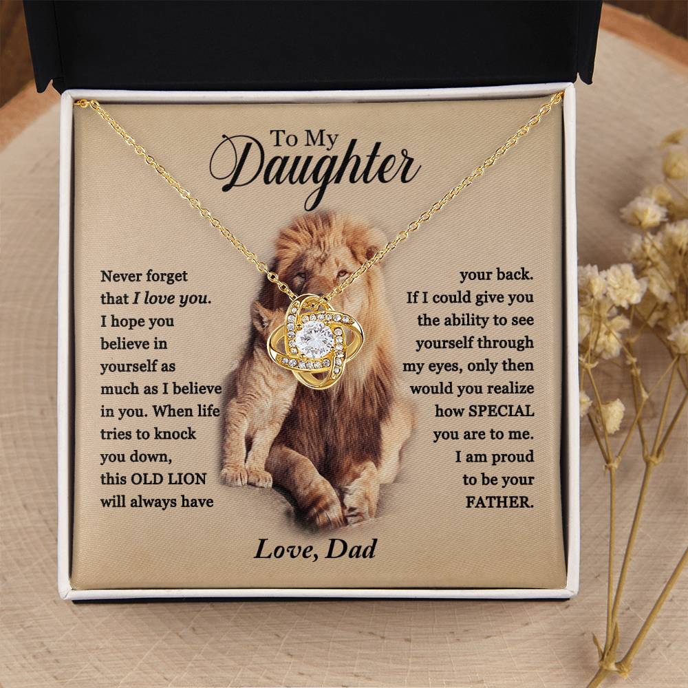 To My Daughter - Proud Of You - Necklace 1 Love Knot Necklace
