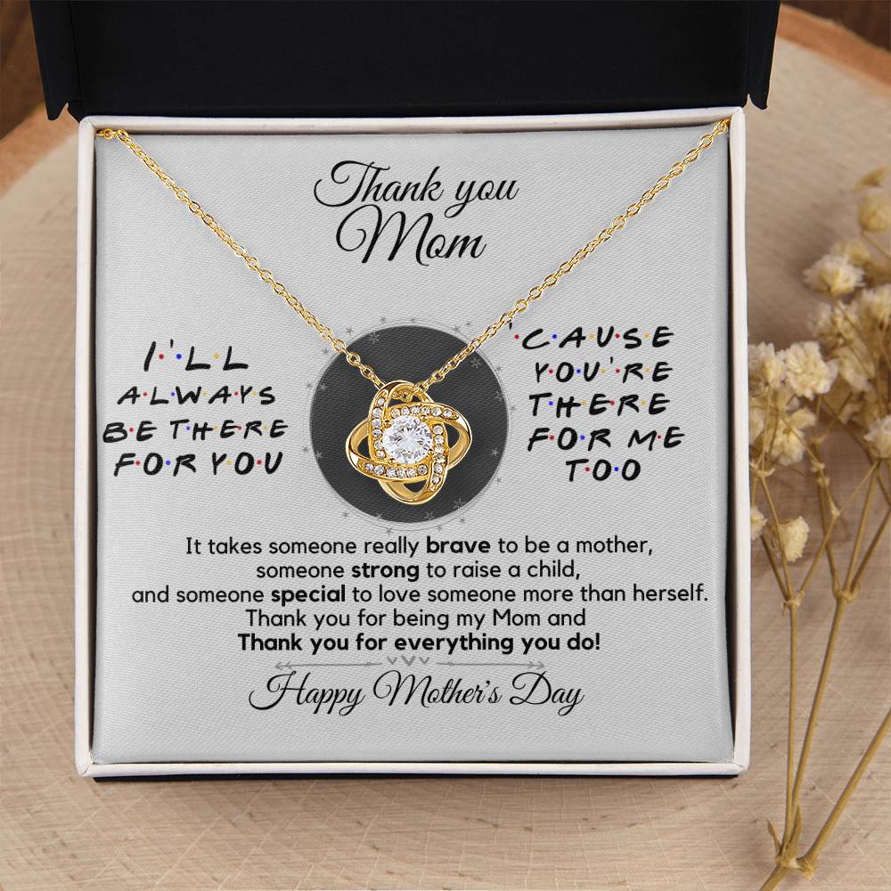Sentimental Gift For Mother's Day Thank You Mom Gift Necklace Gift For Mom From Son Daughter To Mom Love Knot Necklace