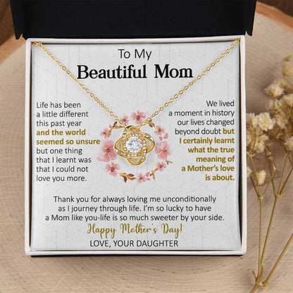 Gift For Mom - True Meaning - Love Knot Love Knot Necklace