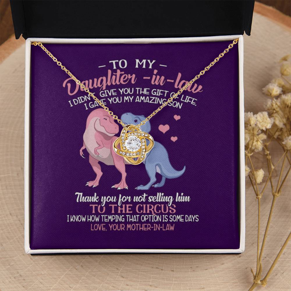 To My Daughter-In-Law Gift For Daughter-In-Law Daughter-In-Law Necklace Love Knot Necklace