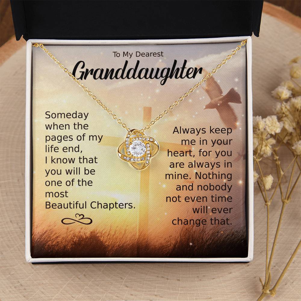 To My Dearest Granddaughter Necklace Gift For Granddaughter Granddaughter Birthday Gift Graduation Gift Love Knot Necklace