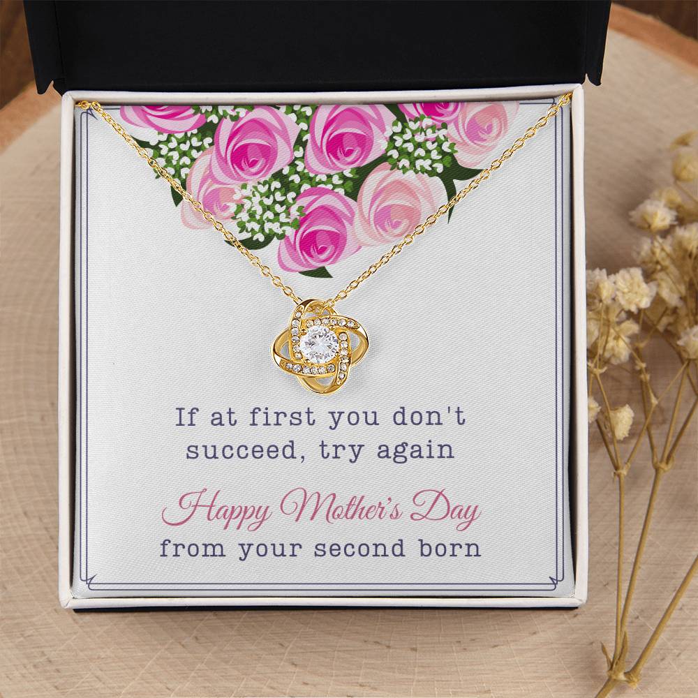Second Born Mother's Day Gift Love Knot Necklace