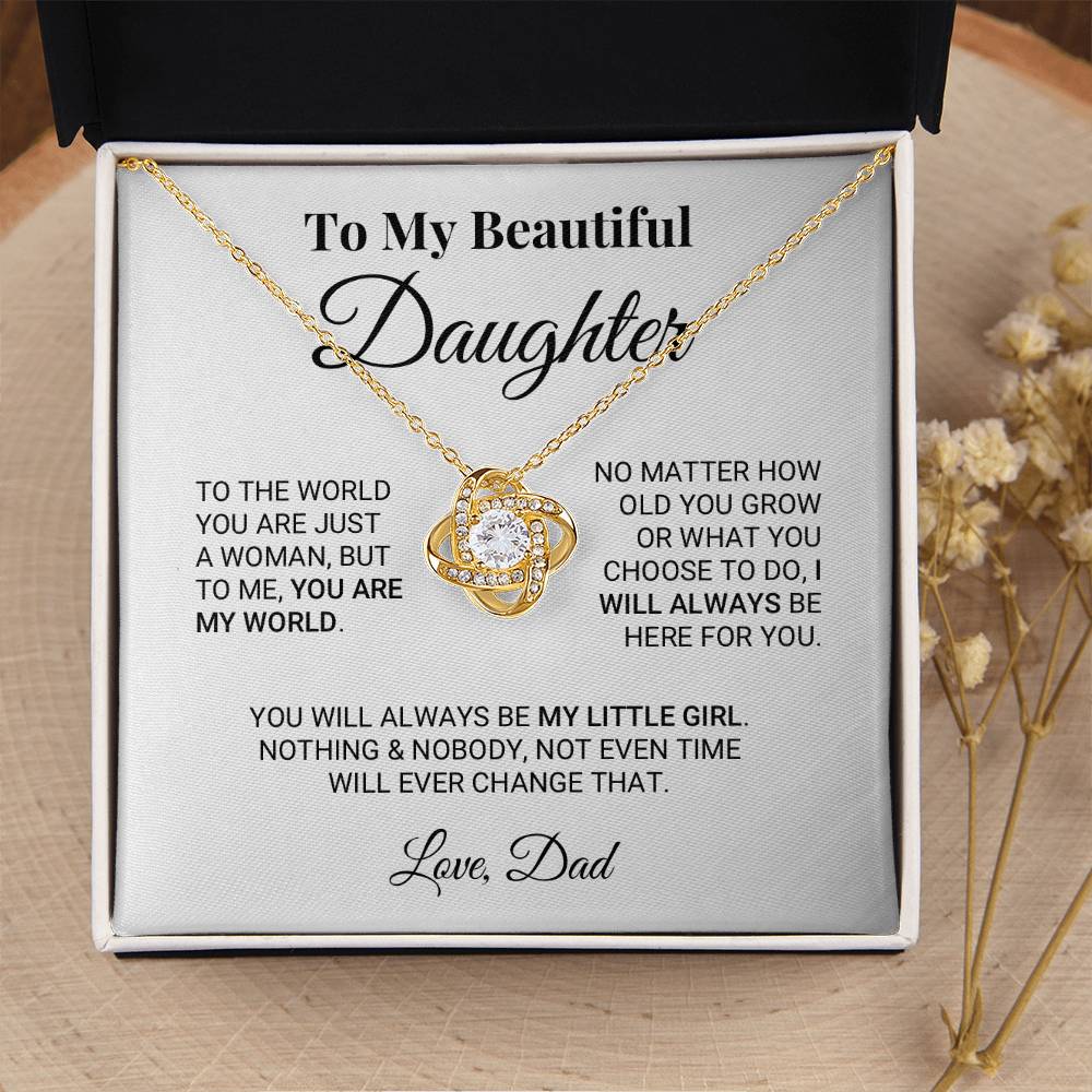 My Little Girl Daughter - Love Knot Necklace
