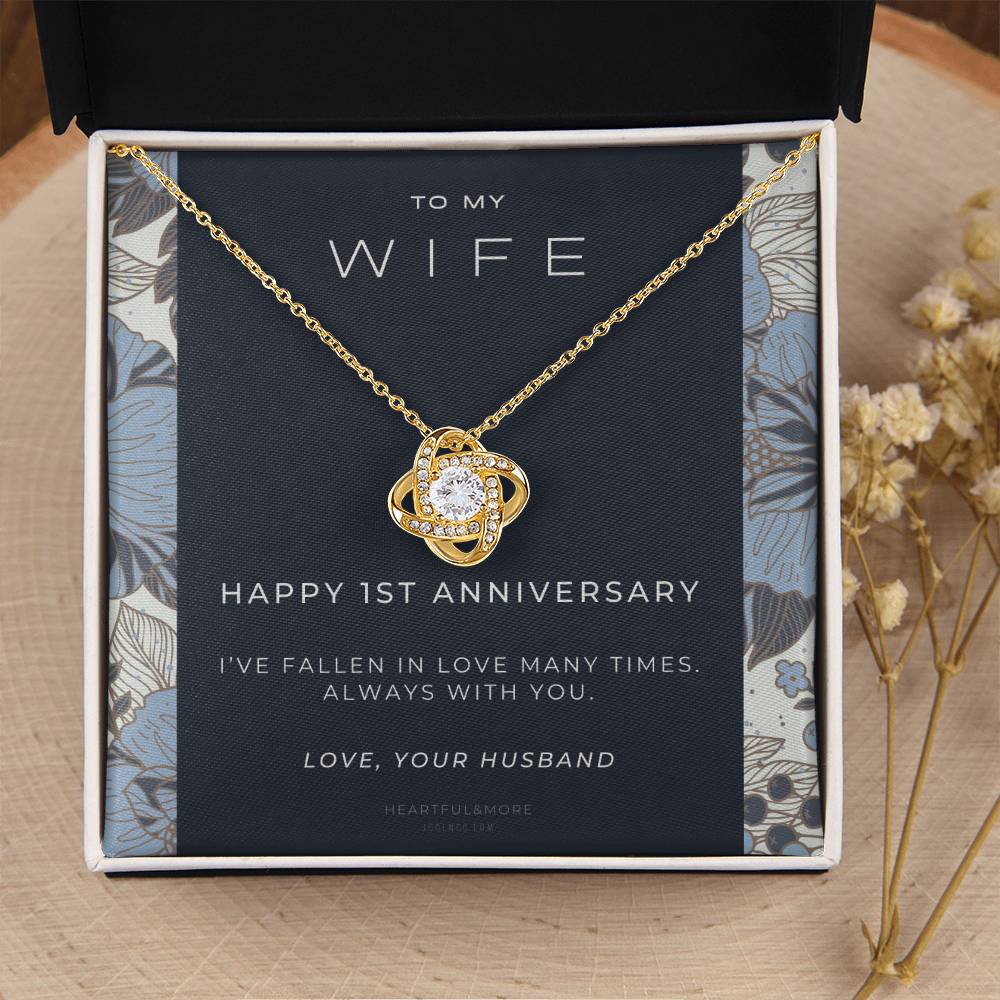 1 Year Anniversary Gift For Wife  1 Year Anniversary Gifts  1 Year Wedding Anniversary Gift Ideas  1St Wedding Anniversary Gift F(7) Love Knot Necklace