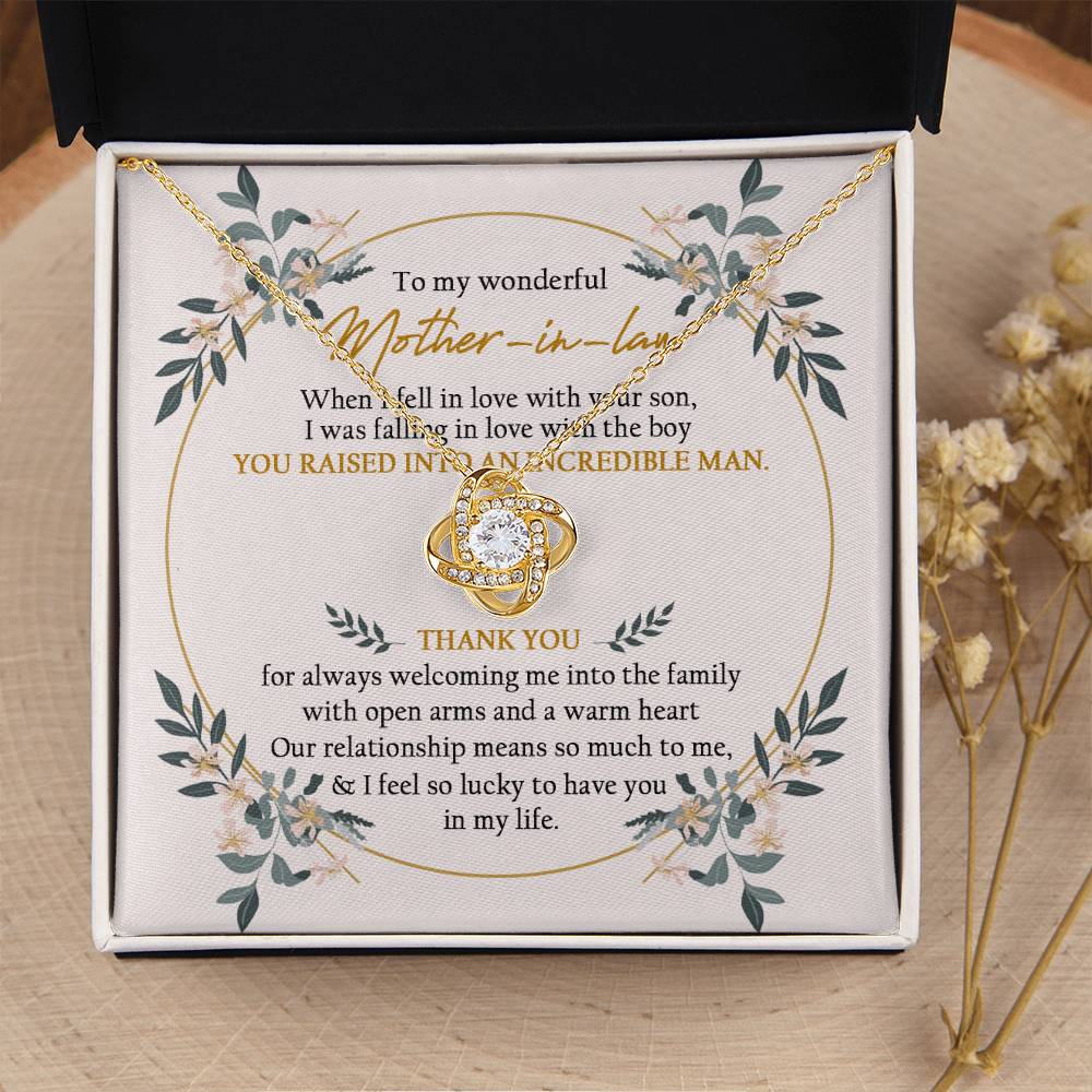 To My Mother In Law  Love Knot Necklace