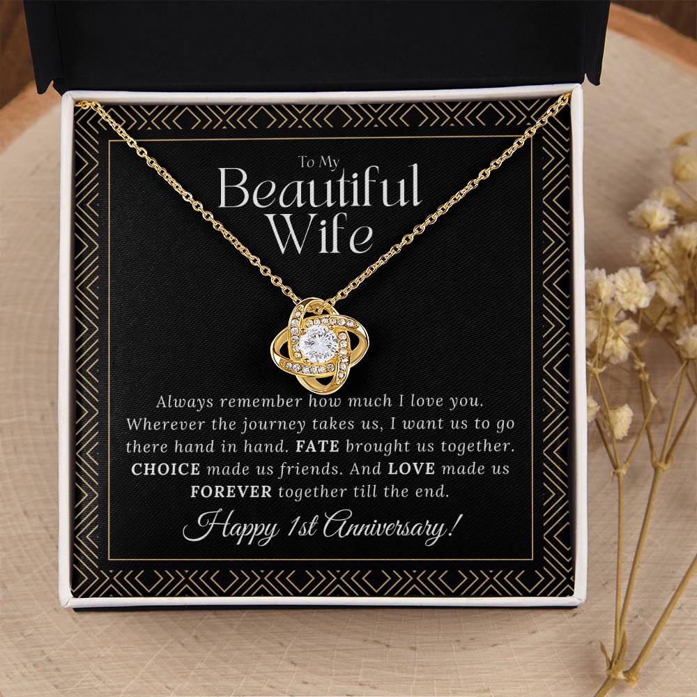 1 Year Anniversary Gift For Wife 1 Year Anniversary Gifts 1 Year Wedding Anniversary Gift Ideas 1St Wedding Anniversary Gift For Her Love Knot Necklace