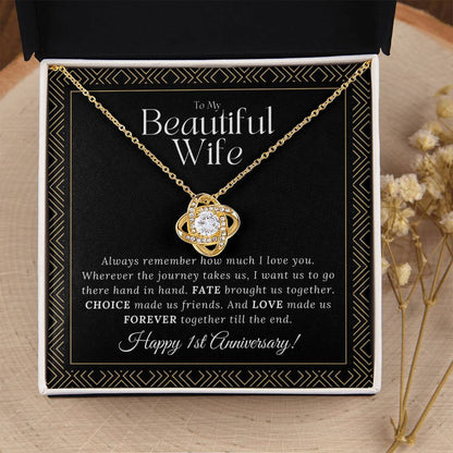 1 Year Anniversary Gift For Wife 1 Year Anniversary Gifts 1 Year Wedding Anniversary Gift Ideas 1St Wedding Anniversary Gift For Her Love Knot Necklace