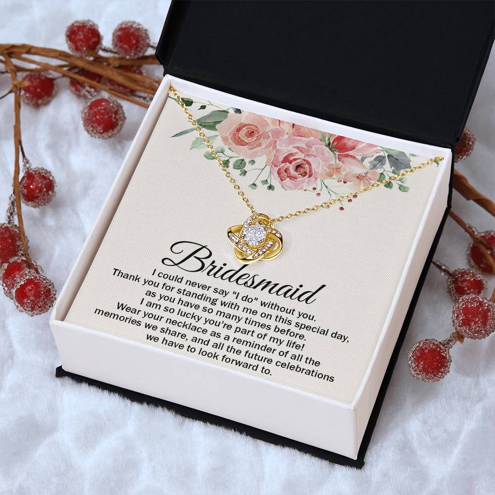 Bridesmaid Necklace Bridesmaid Thank You Gift Wedding Gift For Brid Love Knot Necklace