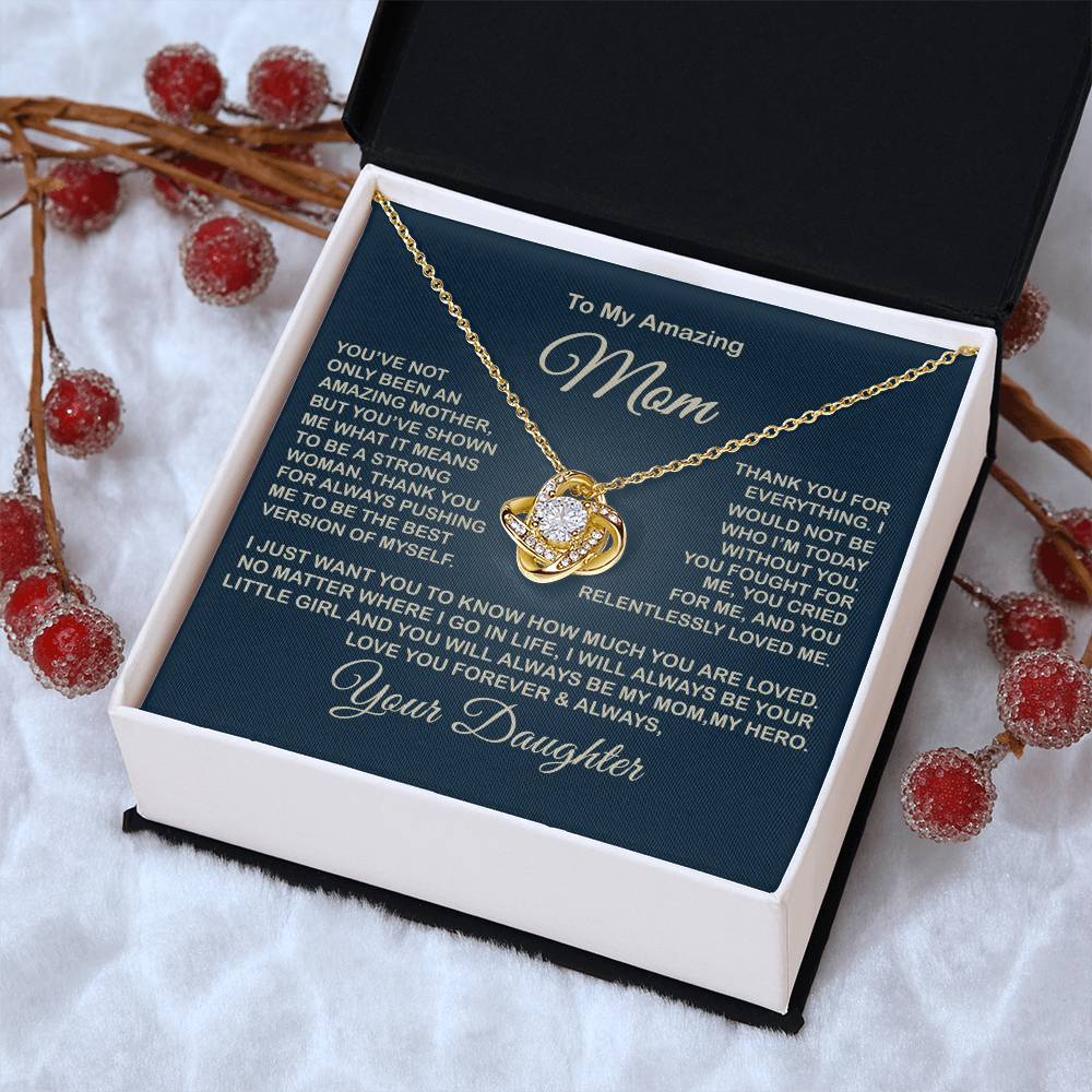 To My Amazing Mom Necklace Gift For Mom From Daughter Sentimental Gift Mother's Day Gift Love Knot Necklace