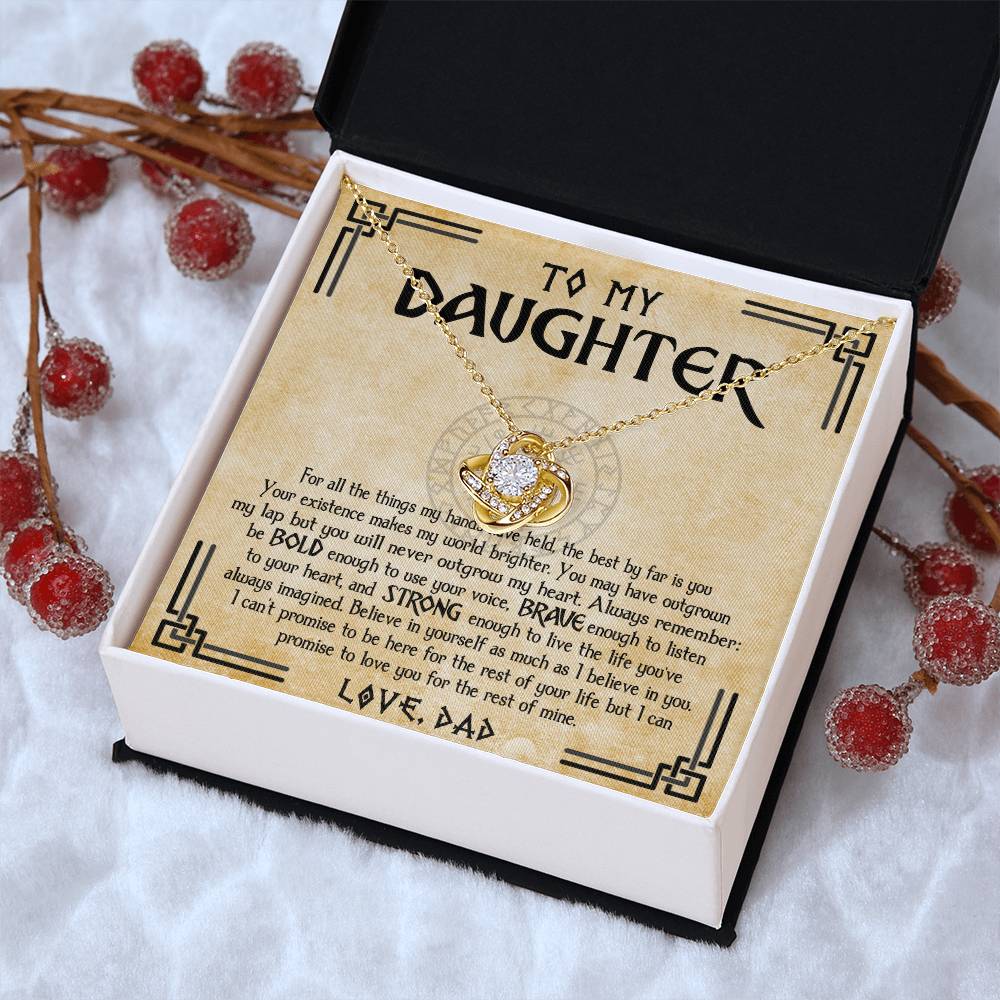 To My Daughter Necklace Viking Jewelry Gift For Daughter From Dad Viking Daughter Gift Daughter Birthday Graduation Gift Love Knot Necklace