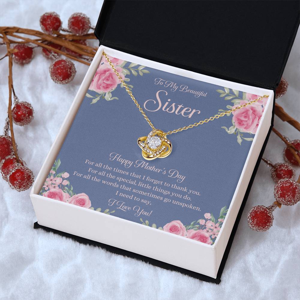 Mothers Day Gift For Sister Sister Mothers Day Gift Sister Necklace Gift On Mothers Day Sentimental Mothers Day Gift For Sister Jewelry 2 Love Knot Necklace