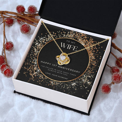 1 Year Anniversary Gift For Wife  1 Year Anniversary Gifts  1 Year Wedding Anniversary Gift Ideas  1St Wedding Anniversary Gift F(4) Love Knot Necklace