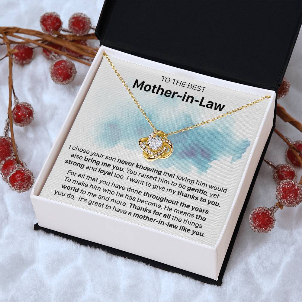 Gift For Mother-In-Law Never Knowing Gentle Yet Strong Love Knot Necklace Love Knot Necklace