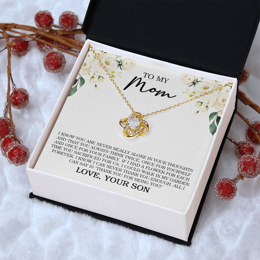 To My Mom Necklace Gift For Mom Mother's Day Gift Sentimental Gift From Son Love Knot Necklace