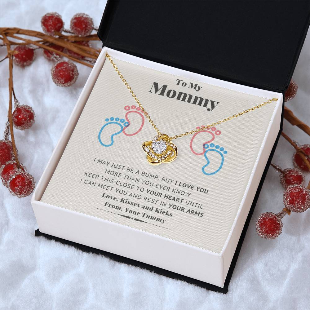 New Mommy Necklace New Mom Mother's Day Gift First Time Mom Gift New Mom Gift Jewelry Gift For New Mom Necklace New Mommy Baby Shower Gift Pregnanc Love Knot Necklace