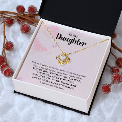 To My Daughter Necklace Gift From Mom Mothers Day Gift For Daughter From Mother Sentimental Jewelry Gifts For Daughter From Mom 5 Love Knot Necklace