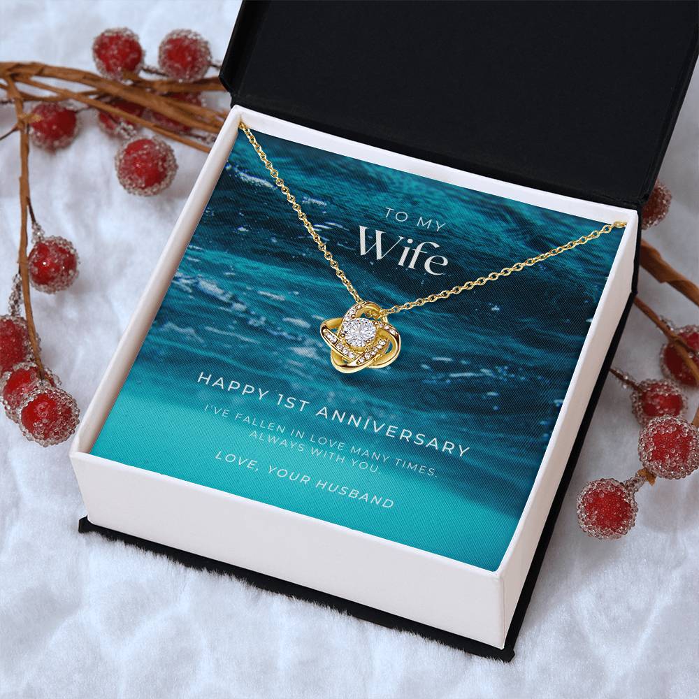 1 Year Anniversary Gift For Wife 1 Year Anniversary Gifts 1 Year Wedding Anniversary Gift Ideas 1St Wedding Anniversary Gift F Love Knot Necklace