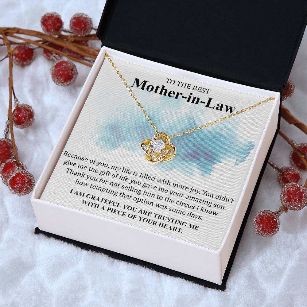 Gift For Mother-In-Law More Joy 4 Love Knot Necklace Love Knot Necklace