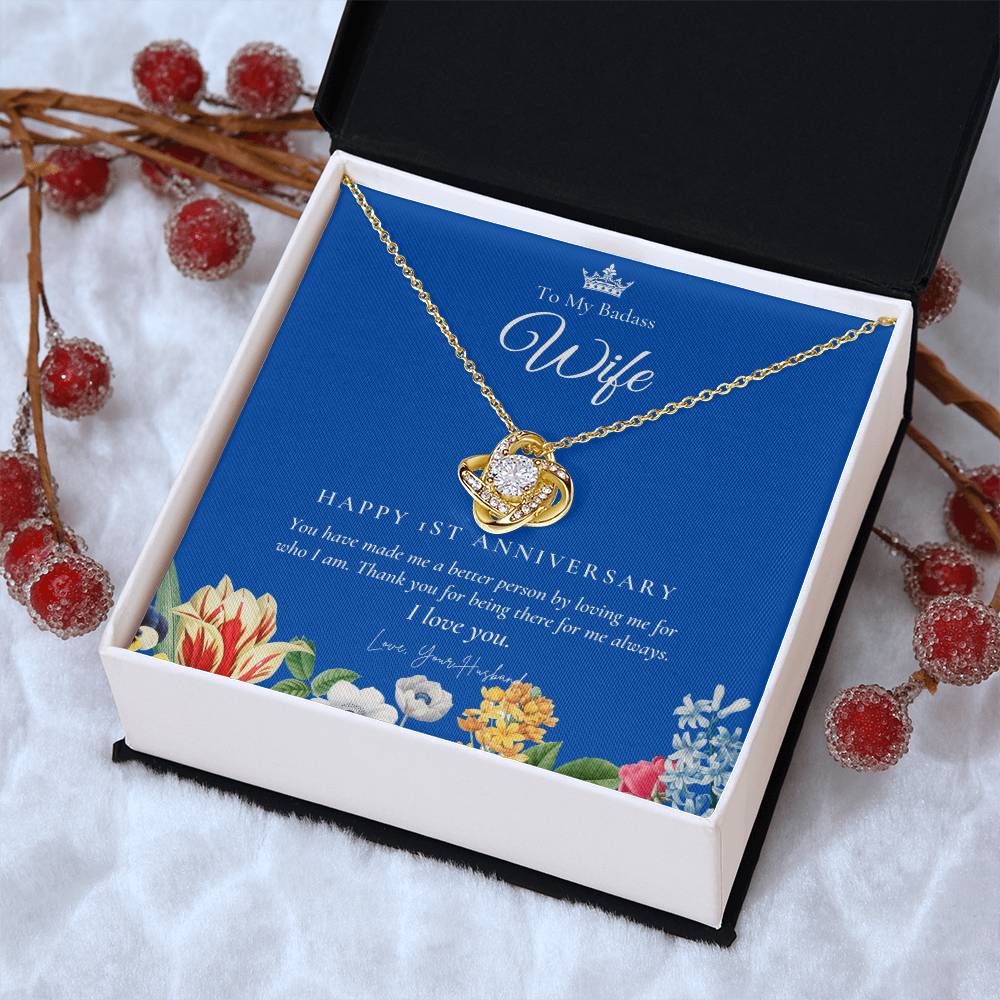 1 Year Anniversary Gift For Wife 1 Year Anniversary Gifts 1 Year Wedding Anniversary Gift Ideas 1St Wedding Anniversary Gift F(6) Love Knot Necklace