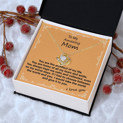 Love Knot Necklace With Architect Of My Life Message Card Love Knot Necklace