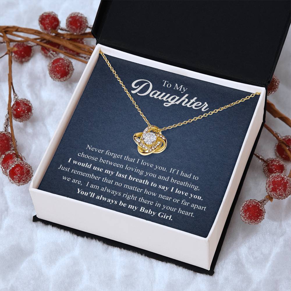 To My Daughter Necklace Gift From Mom Mothers Day Gift For Daughter From Mother Sentimental Jewelry Gifts For Daughter From Mom 2 Love Knot Necklace