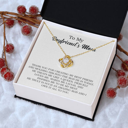 To My Boyfriend's Mom Necklace Gift For Boyfriend's Mom Birthday Present For Boyfriends Mom Mother's Day Unique Gift Love Knot Necklace