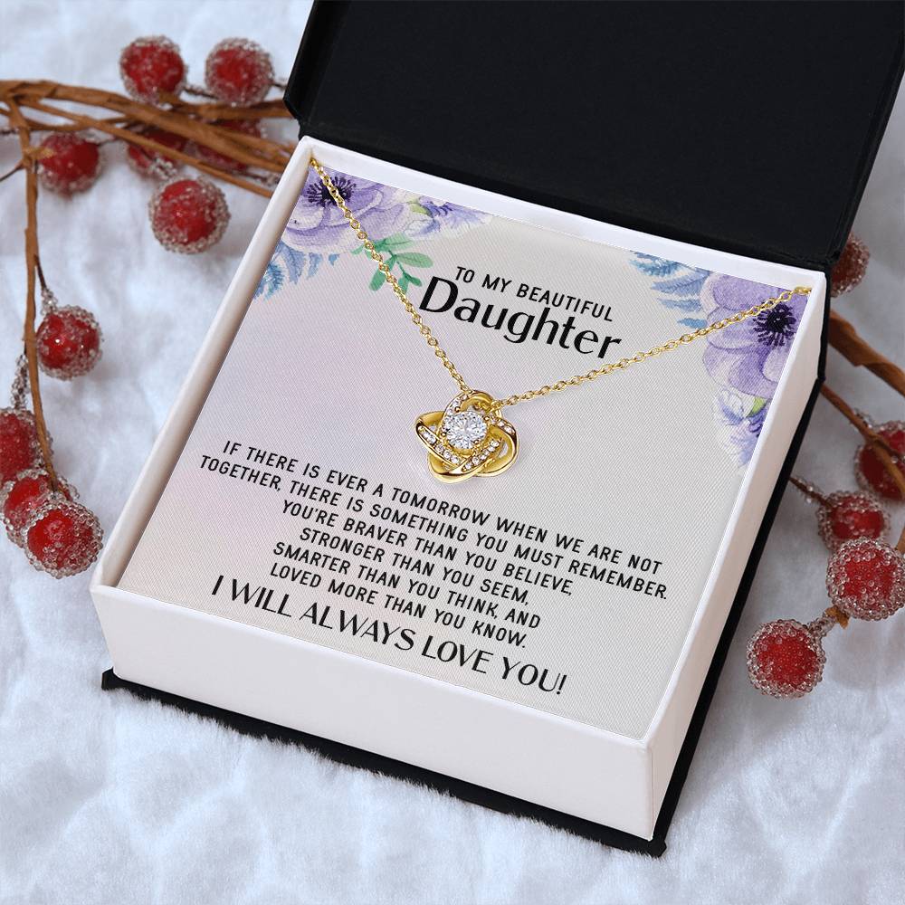To My Daughter Necklace Gift From Mom Mothers Day Gift For Daughter From Mother Sentimental Jewelry Gifts For Daughter 1 Love Knot Necklace