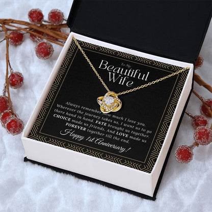 1 Year Anniversary Gift For Wife 1 Year Anniversary Gifts 1 Year Wedding Anniversary Gift Ideas 1St Wedding Anniversary Gift For Her Love Knot Necklace