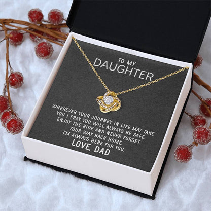 To My Daughter Necklace Gift From Dad Mothers Day Gift For Daughter From Father Sentimental Jewelry Gifts For Dad To Da Love Knot Necklace