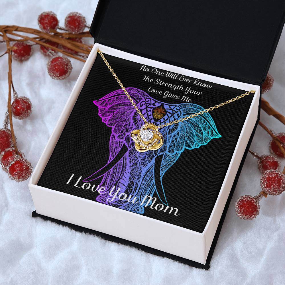 Gift To Mom - I Love You Love Knot Necklace