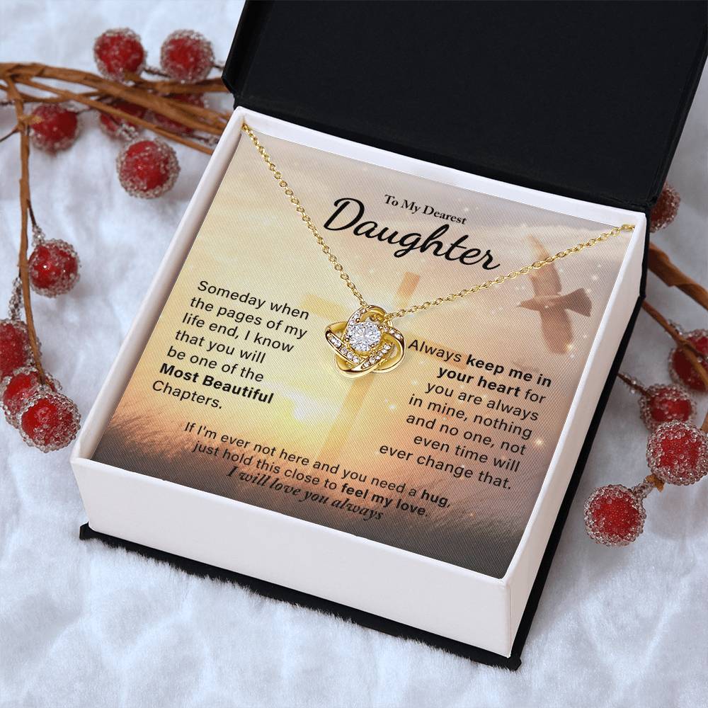 My Daughter - Always Keep Me In Your Love Knot Necklace