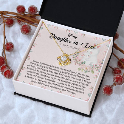 Pregnancy Gift For Daughter-In-Law Mom To Be Gift Expecting Mom Gift Pregnant Daughter In Law Gift From Mother-In-Law Postpartum Gift Love Knot Necklace