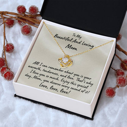 The Beautiful Love Knot Necklace For Mom On Mother's Day Love Knot Necklace