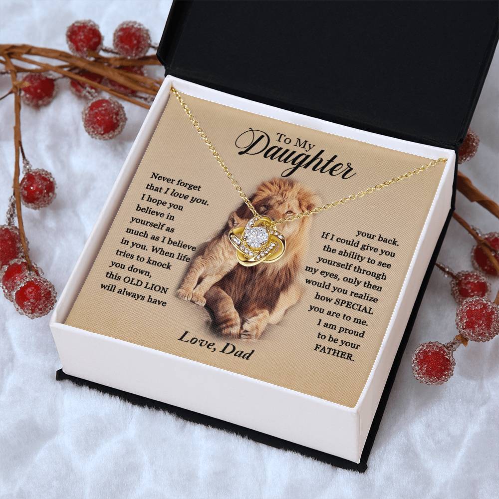 To My Daughter - Proud Of You - Necklace 1 Love Knot Necklace