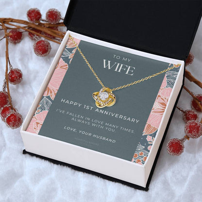 1 Year Anniversary Gift For Wife  1 Year Anniversary Gifts  1 Year Wedding Anniversary Gift Ideas  1St Wedding Anniversary Gift F(9) Love Knot Necklace