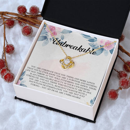 Encouragement Gift Strength Gift Warrior Gift Survivor Gift J Love Knot Necklace