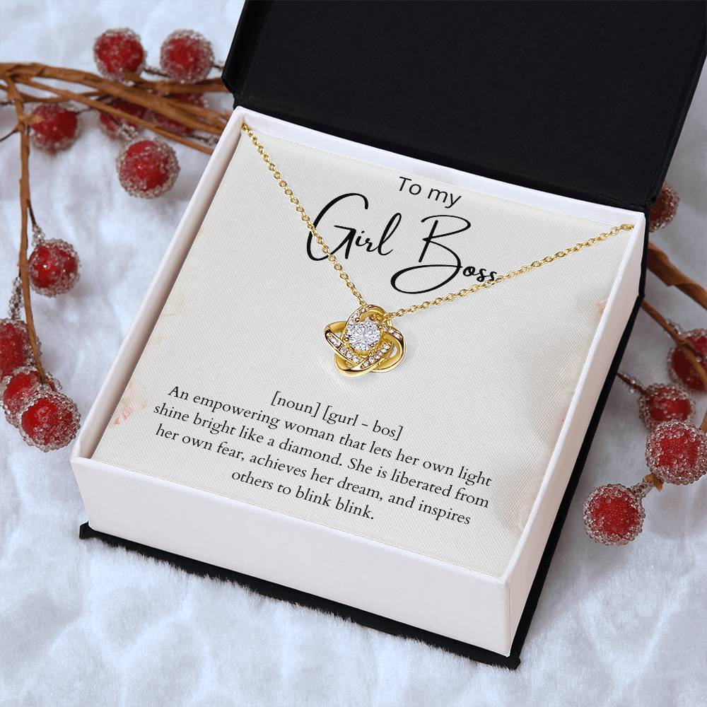 Girl Boss Gift. To My Girl Boss Friend. Gift For A Friend. To My Best F Love Knot Necklace