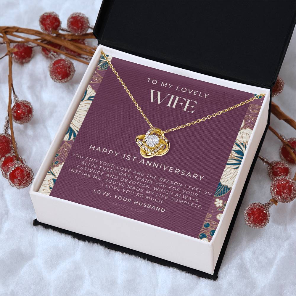 1 Year Anniversary Gift For Wife  1 Year Anniversary Gifts  1 Year Wedding Anniversary Gift Ideas  1St Wedding Anniversary Gift F(11) Love Knot Necklace