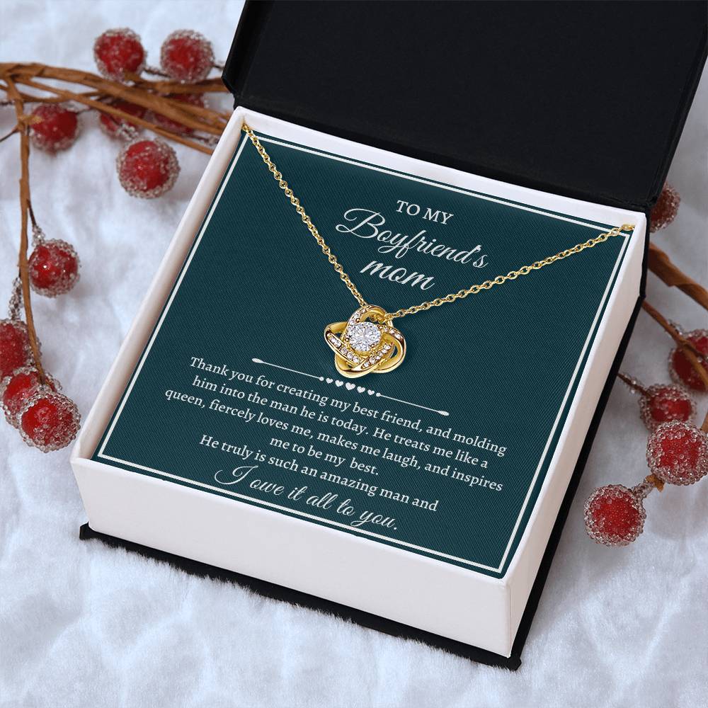 Love Knot Necklace Mother's Day Gift For Boyfriend's Mom - I Owe It All To You Love Knot Necklace