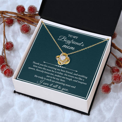 Love Knot Necklace Mother's Day Gift For Boyfriend's Mom - I Owe It All To You Love Knot Necklace