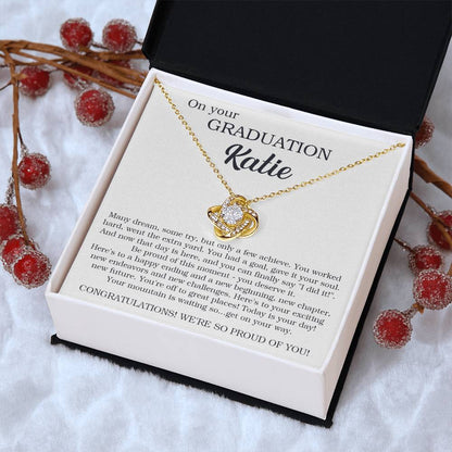 Customize Graduation Gift For Her Graduation Gift High School Graduation Sentimental Graduatio Love Knot Necklace