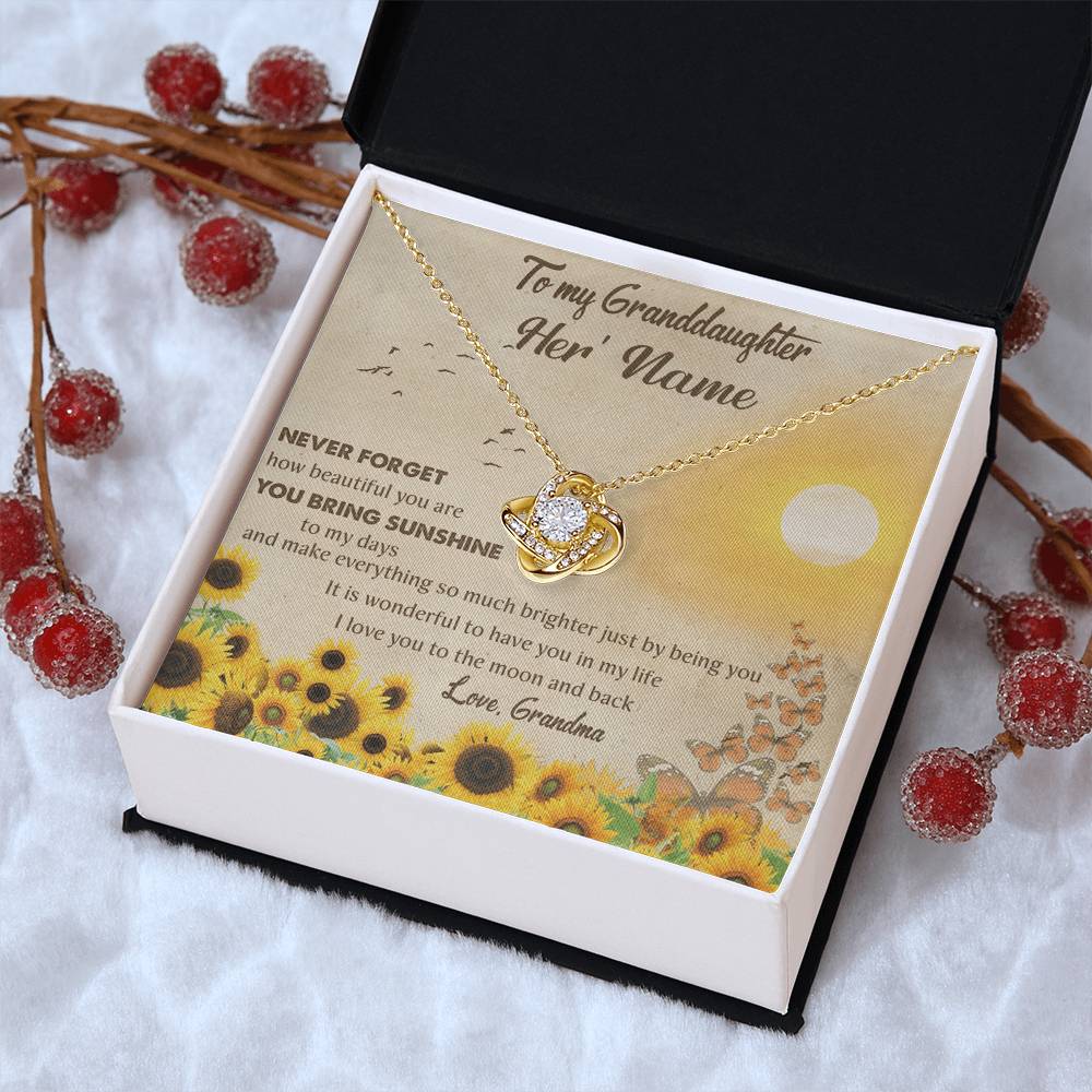 Customize Gift To My Granddaughter Granddaughter Necklace From Grandma Granddaughter Birthday Gift Love Knot Necklace