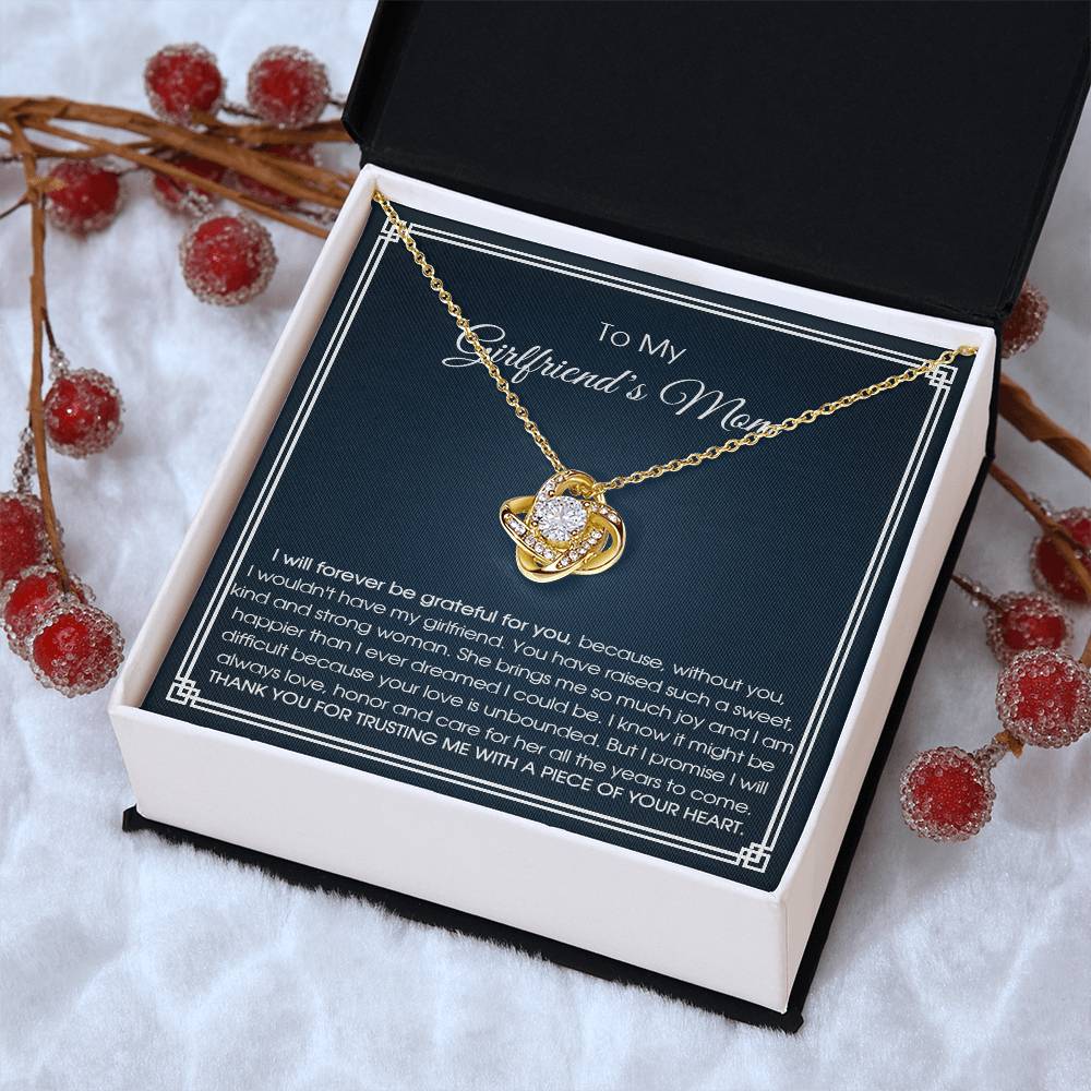 To My Girlfriend's Mom Necklace Girlfriend's Mom Birthday Gift Mother's Day Gift For Girlfriend's Mom Love Knot Necklace