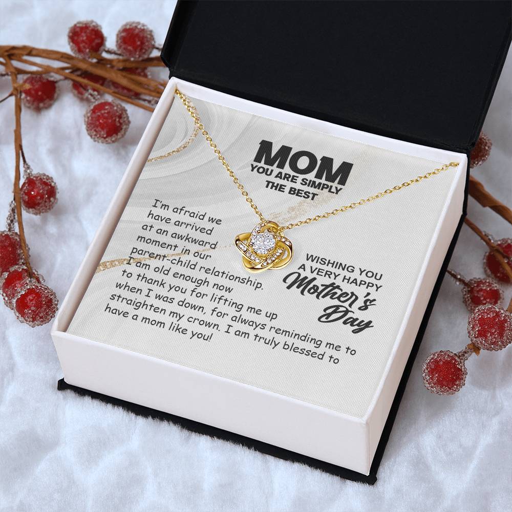 Simply The Best Mom-Love Knot Necklace Love Knot Necklace