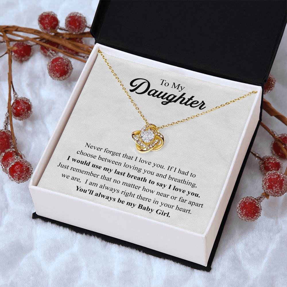 To My Daughter Necklace Gift From Mom Mothers Day Gift For Daughter From Mother Sentimental Jewelry Gifts For Daughter From Mom Love Knot Necklace