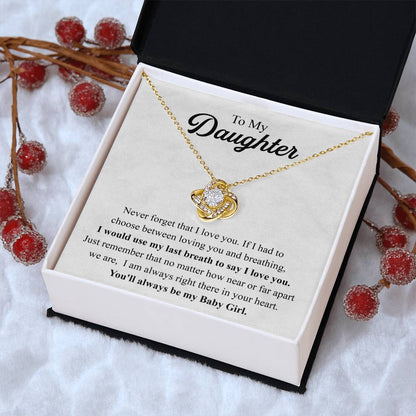 To My Daughter Necklace Gift From Mom Mothers Day Gift For Daughter From Mother Sentimental Jewelry Gifts For Daughter From Mom Love Knot Necklace