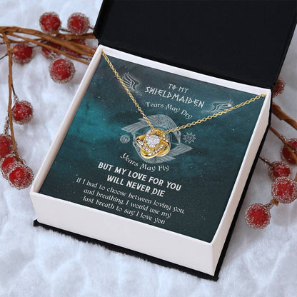 To My Shieldmaiden Knot Necklace - Norseman - Viking - Gift For Wife - Mythology Love Knot Necklace